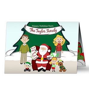 Picture With Santa Character Personalized Cards