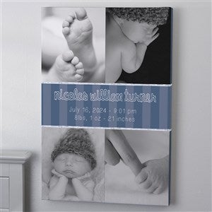 Personalized Baby Collage Photo Canvas Print - Vertical