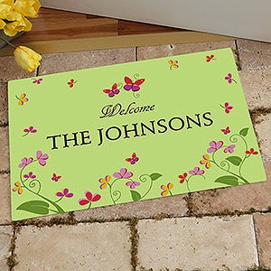 Personalized Family Doormats   Floral Welcome