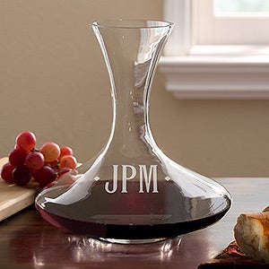 Engraved Monogram Captains Decanter by Luigi Bormioli