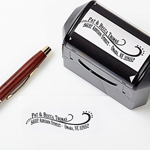 Personalized Return Address Stamp - Lovely Swirls