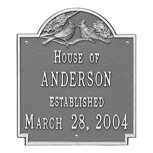 Date Established Personalized Aluminum House Plaque - Pewter & Silver