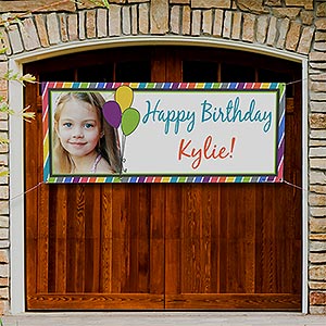 Personalized Birthday Party Photo Banners   Party Stripe