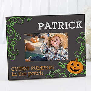 Personalized Halloween Pumpkin Picture Frame - Cutest Pumpkin