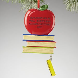 Teachers Rule© Personalized Apple Ornament- 2016