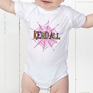 Spider Webs for Her Personalized Baby Bodysuit