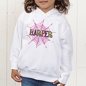 Spider Webs for Her Personalized Toddler Hooded Sweatshirt