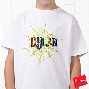 Spider Webs For Him Personalized Hanes® Youth T-Shirt