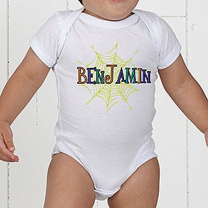 Spider Webs For Him Personalized Baby Bodysuit