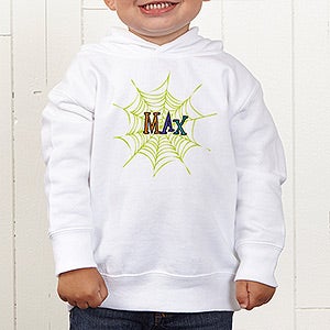 Spider Webs For Him Personalized Toddler Hooded Sweatshirt