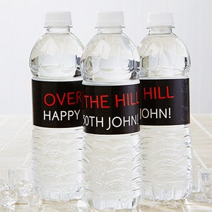 Party Time Striped Personalized Water Bottle Labels