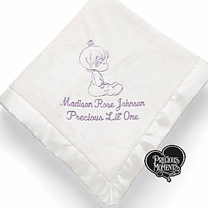 Personalized Baby Blankets for Girls   Precious Moments   Ivory
