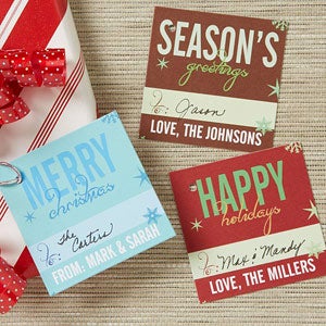 Season's Greetings Personalized Christmas Gift Tags - 1 set of 20