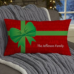 Personalized Christmas Family Lumbar Pillow