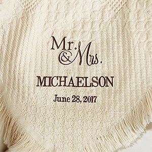 Wedded Pair Wedding & Anniversary Personalized Afghan