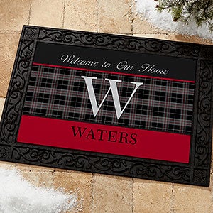 Northwoods Plaid Personalized Doormat- 18x27