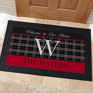 Northwoods Plaid Personalized Doormat- 20x35