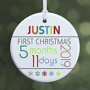 Personalized Baby's First Christmas Ornaments - Baby's Age - 1-Sided