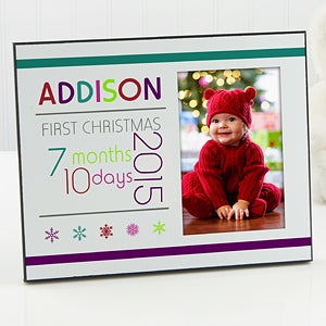 Personalized First Christmas Picture Frames   Babys Age