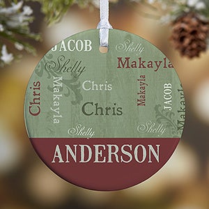 1-Sided Our Loving Family Personalized Ornament