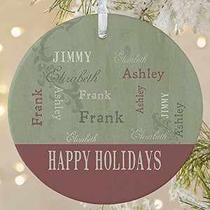 Family Names Personalized Christmas Ornament