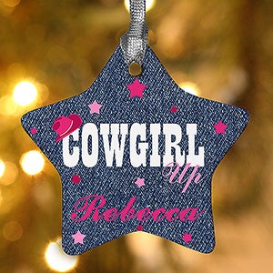 Personalized Christmas Ornaments   Cowboy & Cowgirl