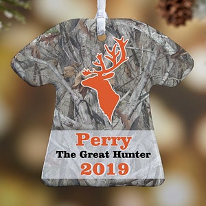 Personalized Christmas Ornaments - Deer Hunter T-Shirt - 1-Sided