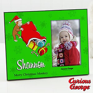 Personalized Kids Christmas Picture Frames   Curious George