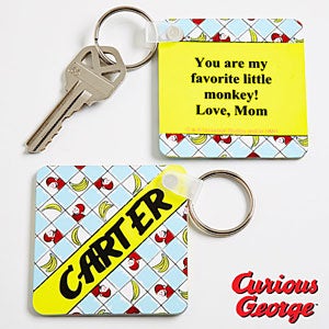 Personalized Curious George Key Ring   Banana