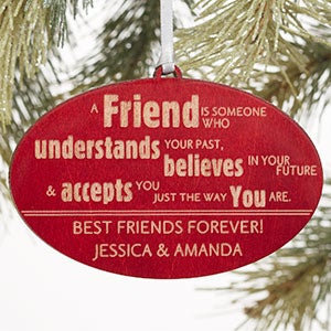 Forever Friend Red Wood Ornament