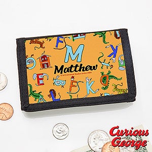 Personalized Kids Wallets   Curious George Alphabet Animal