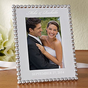 Personalized Wedding Picture Frames - Mariposa String of Pearls