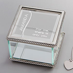 Personalized Glass Jewelry Box   There Is Only You