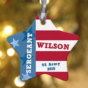 Personalized Christmas Ornaments   All American Flag