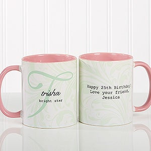 Name Meaning Personalized Coffee Mug 11 oz.- Pink