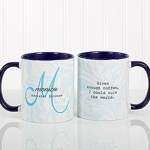 Name Meaning Personalized Coffee Mug- 11 oz.- Blue