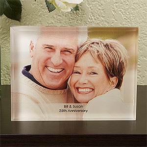 Personalized Keepsake Photo Block Anniversary Gift   Large