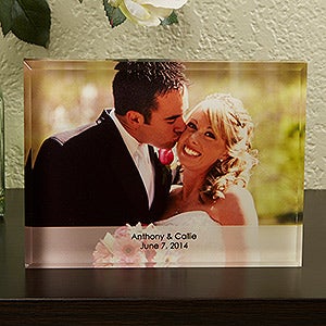 Personalized Wedding Keepsake Photo Block   Small