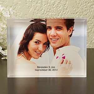 Personalized Wedding Keepsake Photo Block   Small