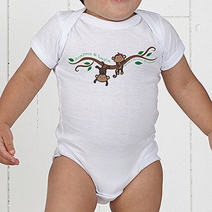 Personalized Twins Baby Bodysuits   Two Little Monkeys