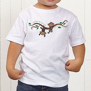 Two Little Monkeys Personalized Toddler T-Shirt