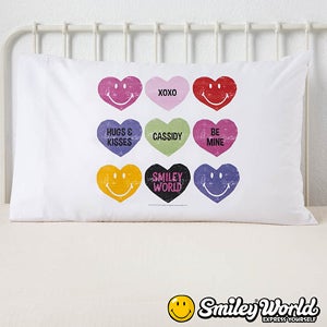 Personalized Smiley Face Kids Pillowcase    Loving Hearts