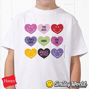 Personalized Kids T Shirts   Smiley Face Hearts