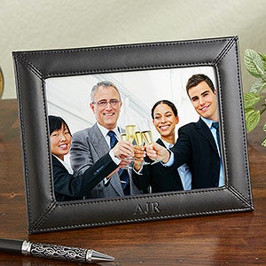 Personalized Leather Picture Frame   Executive Monogram