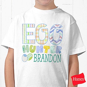 Personalized Kids Easter T Shirts   Egg Hunter