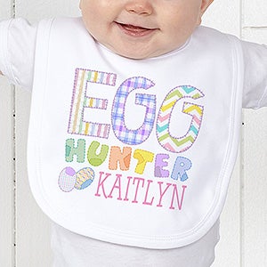 Personalized Easter Baby Bibs   Egg Hunter