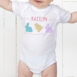 Personalized Easter Baby Bodysuit   Hip Hop Bunny & Chick