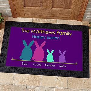 Easter Bunny Family Personalized Doormat- 20x35