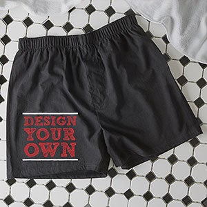 Custom Boxer Shorts - Black - Design Your Own - Adult Large (waist 30)