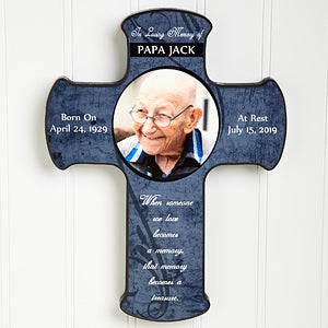 Personalized Memorial Photo Wall Cross - Forever In Our Hearts